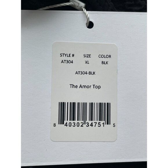 Andie x Mindy The Amor Bikini Top Womens XL Black Textured Beach Swimwear Beach - Picture 9 of 10